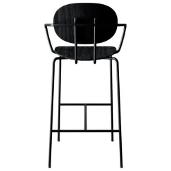 Sibast Piet Hein bar stool with armrest 75 cm, black - black lacquered