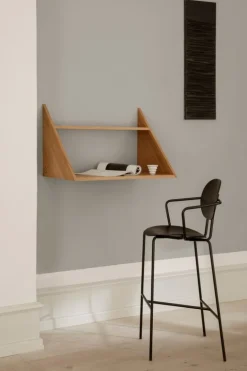 Sibast Piet Hein bar stool with armrest 75 cm, black - oiled oak