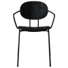 Sibast Piet Hein chair with armrest, black - black lacquered oak