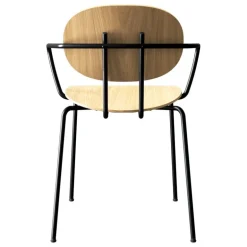 Sibast Piet Hein chair with armrest, black - white lacquered oak