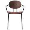 Sibast Piet Hein chair with armrest, black - lacquered walnut