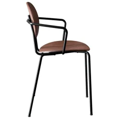Sibast Piet Hein chair with armrest, black - lacquered walnut