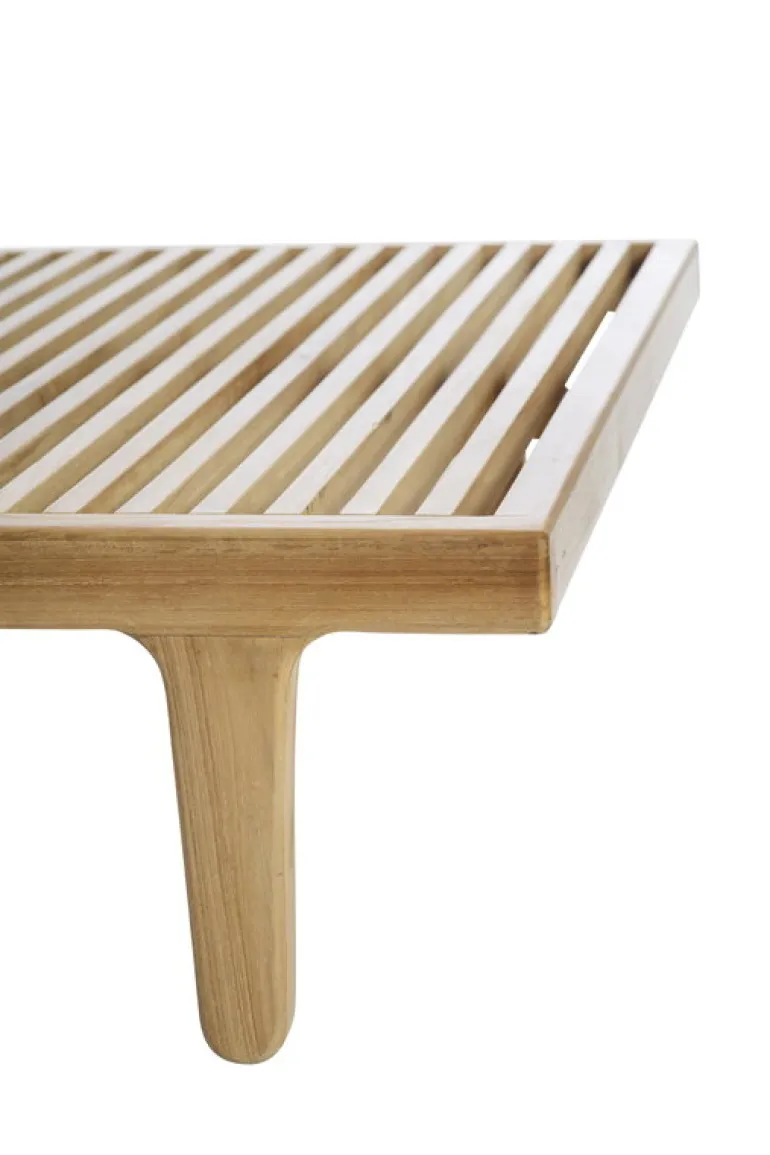 Sibast RIB daybed lounger, teak - stainless steel