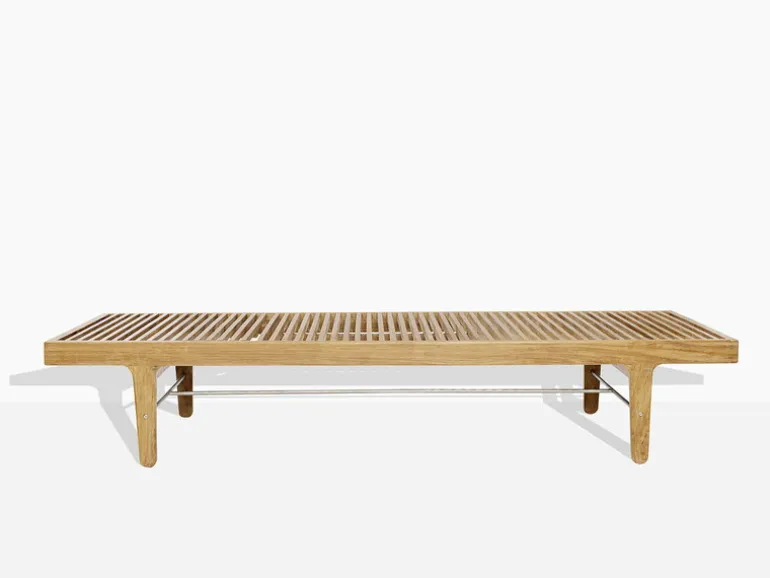 Sibast RIB daybed lounger, teak - stainless steel