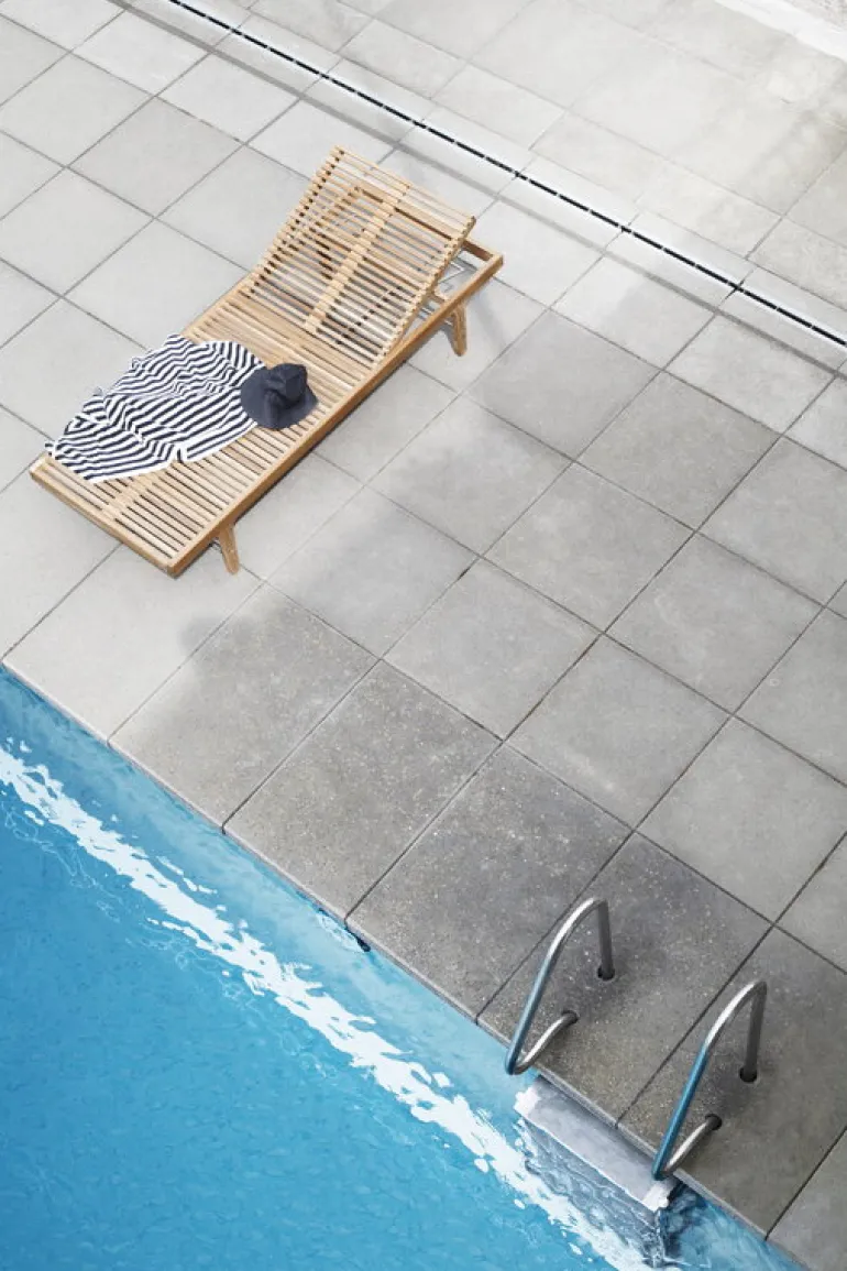 Sibast RIB daybed lounger, teak - stainless steel