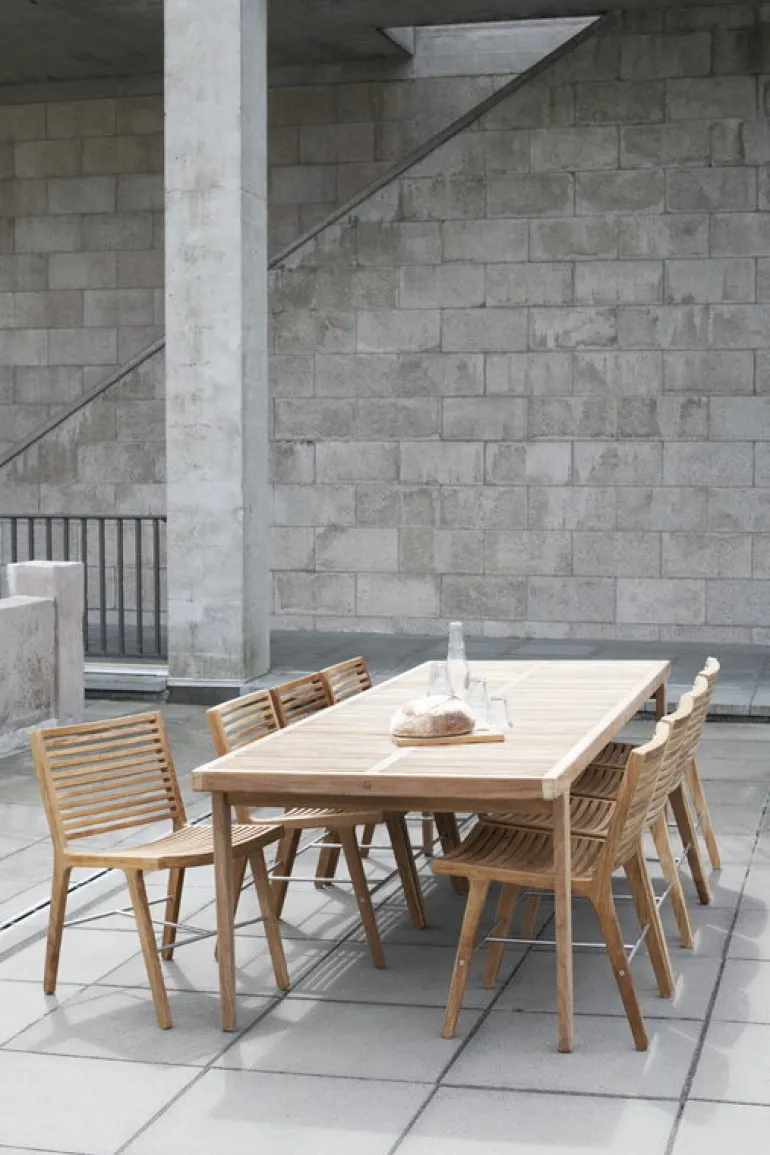 Sibast RIB dining chair, teak - stainless steel