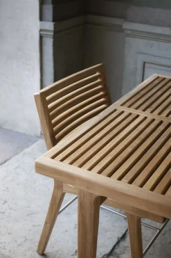 Sibast RIB dining chair, teak - stainless steel