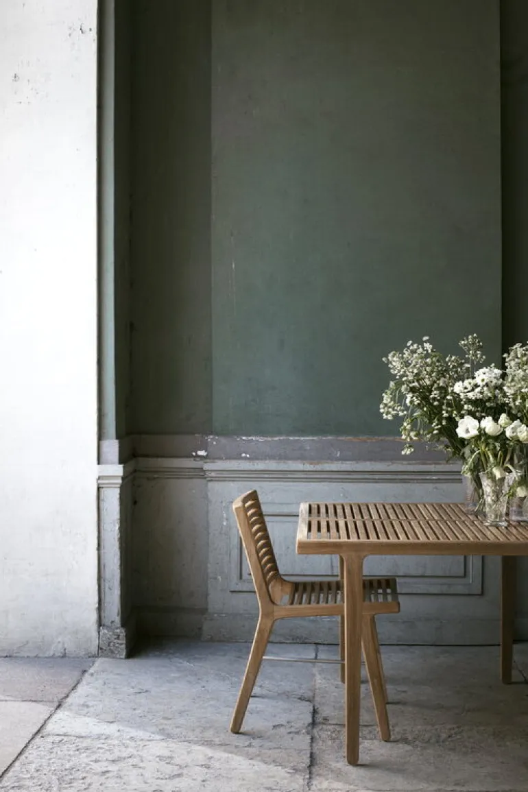 Sibast RIB dining chair, teak - stainless steel