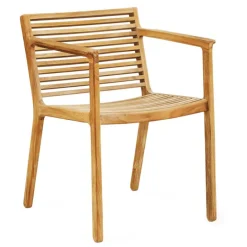 Sibast RIB dining chair with armrests, teak - stainless steel