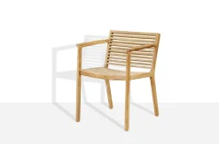 Sibast RIB dining chair with armrests, teak - stainless steel