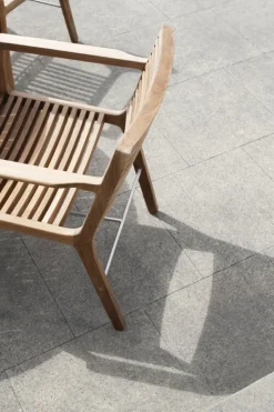 Sibast RIB dining chair with armrests, teak - stainless steel