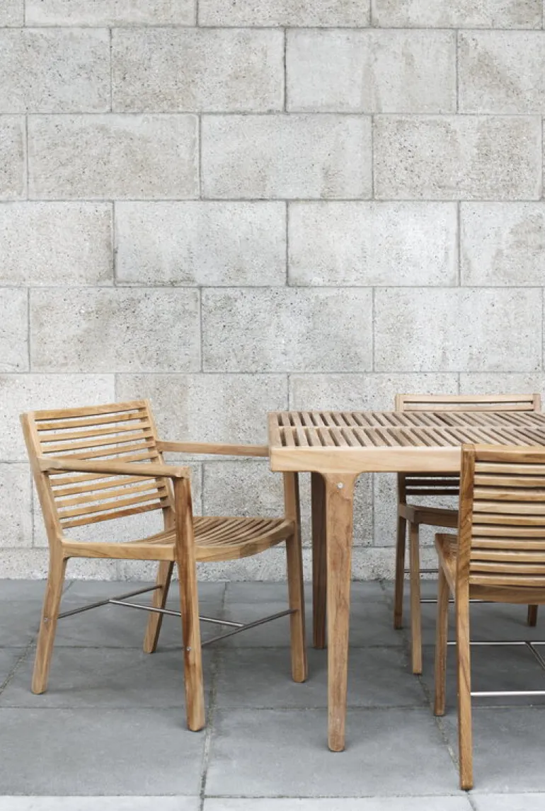 Sibast RIB dining table, 180 x 100 cm, teak - stainless steel