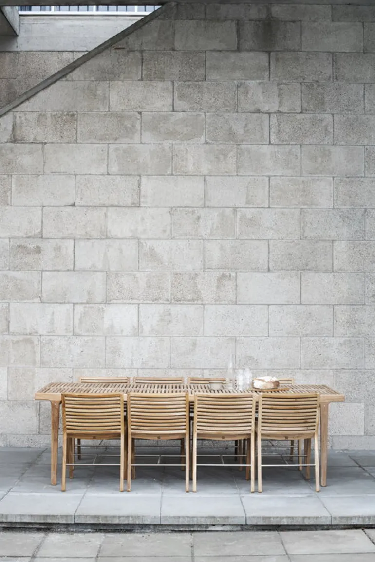 Sibast RIB dining table, 180 x 100 cm, teak - stainless steel