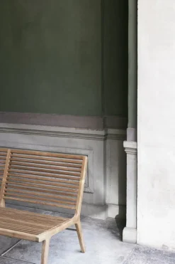 Sibast RIB lounge sofa, teak - stainless steel