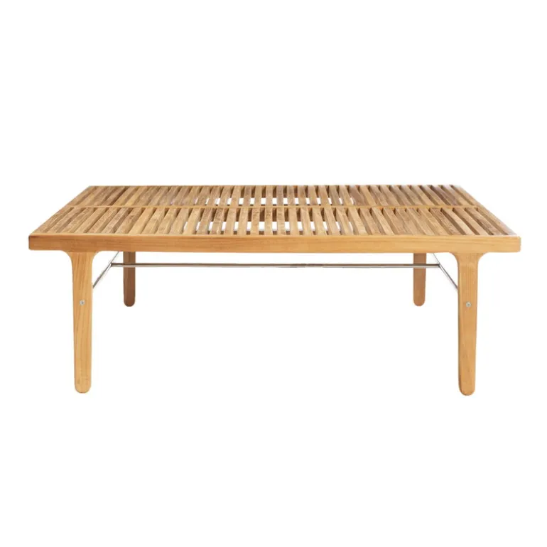 Sibast RIB lounge table, 110 x 60 cm, teak - stainless steel