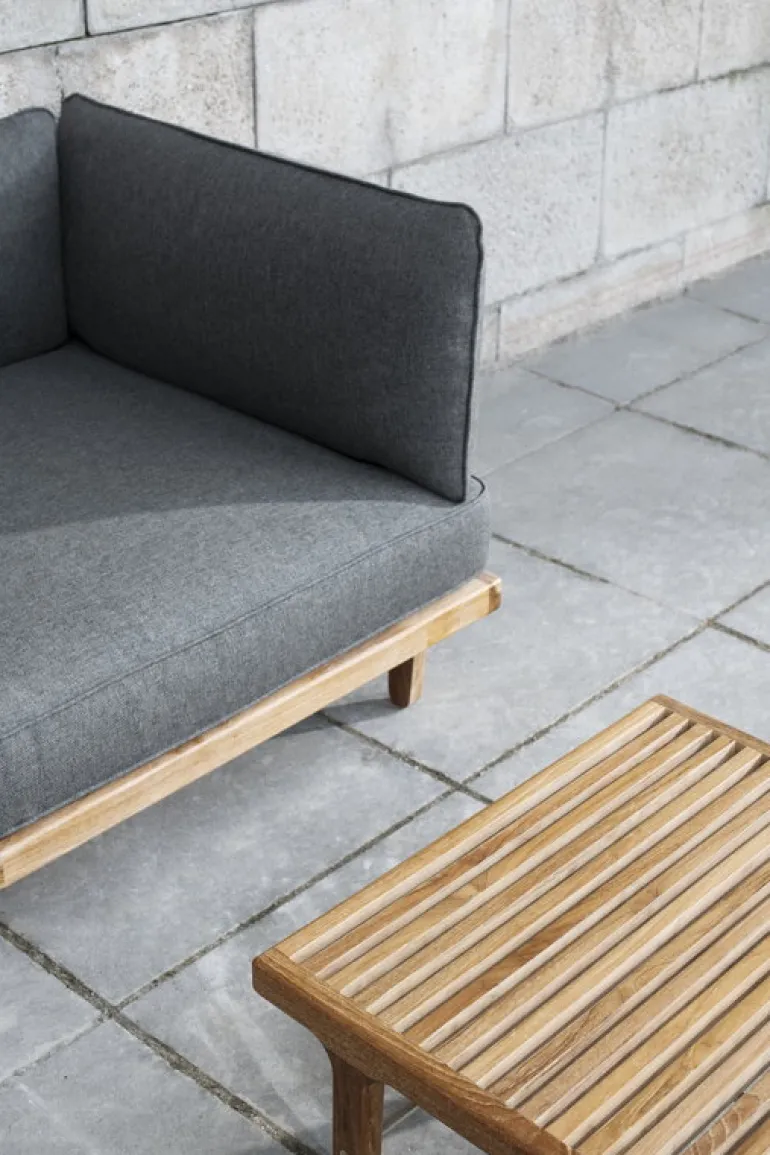 Sibast RIB lounge table, 110 x 60 cm, teak - stainless steel