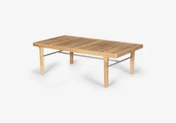Sibast RIB lounge table, 110 x 60 cm, teak - stainless steel