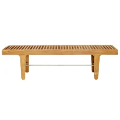 Sibast RIB low bench, teak - stainless steel