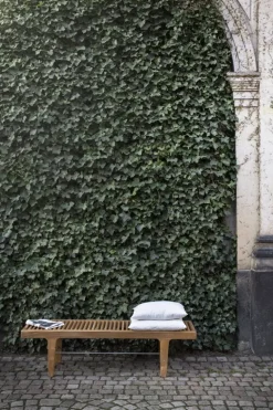 Sibast RIB low bench, teak - stainless steel