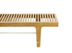 Sibast RIB low bench, teak - stainless steel