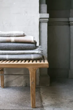 Sibast RIB low bench, teak - stainless steel