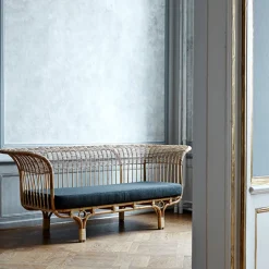 Sika-Design Belladonna sofa, natural rattan - dark grey