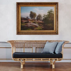 Sika-Design Belladonna sofa, natural rattan - dark grey