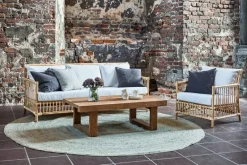 Sika-Design Caroline lounge chair, natural rattan - white