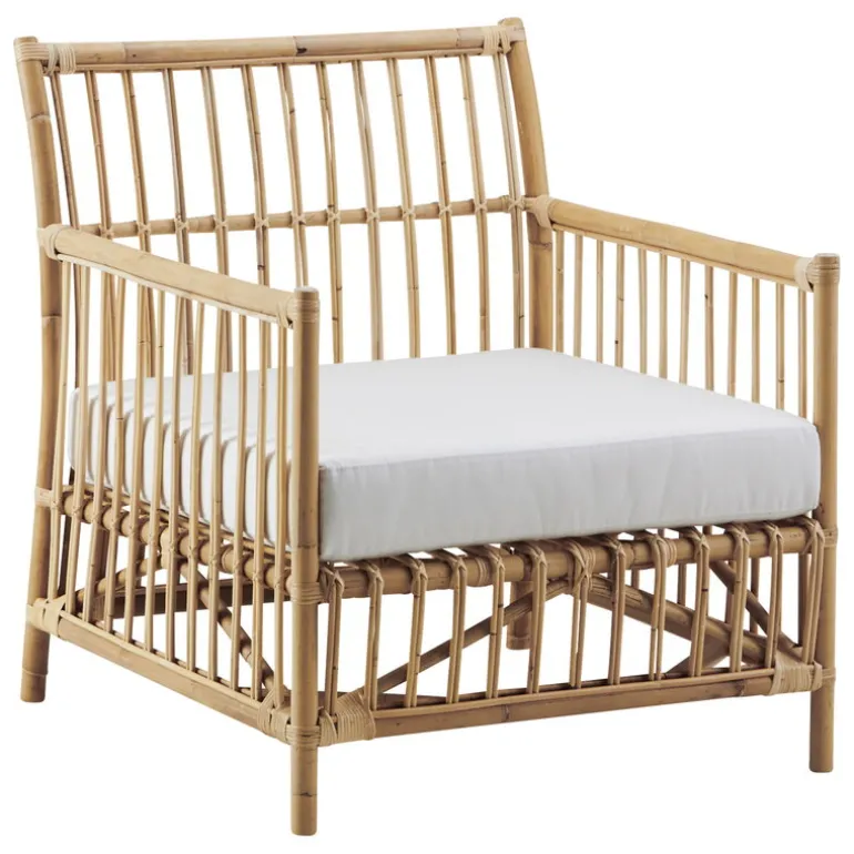 Sika-Design Caroline lounge chair, natural rattan - white