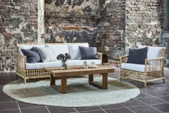 Sika-Design Caroline sofa, natural rattan - white