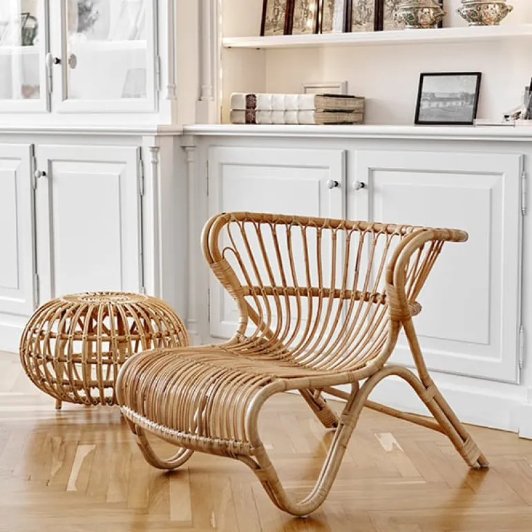 Sika-Design Fox lounge chair, natural rattan