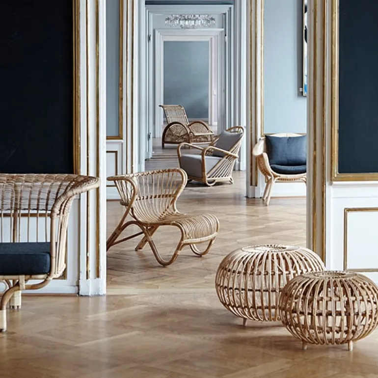 Sika-Design Fox lounge chair, natural rattan