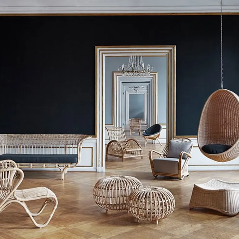 Sika-Design Fox lounge chair, natural rattan