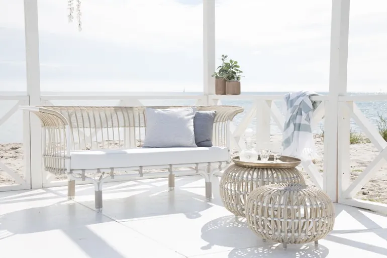 Sika-Design Franco Albini Exterior ottoman, large, white