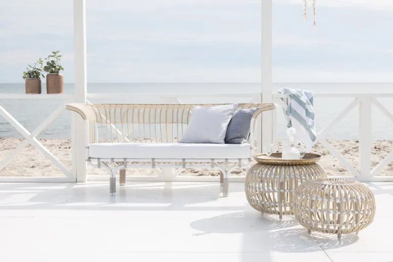 Sika-Design Franco Albini Exterior ottoman, large, white