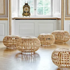 Sika-Design Franco Albini ottoman, small, natural rattan