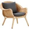 Sika-Design Madame lounge chair, natural rattan - dark grey