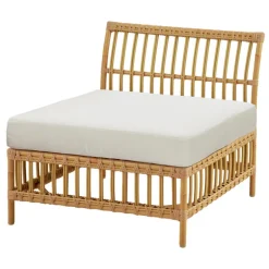 Sika-Design Maggie Exterior center module sofa, natural - white cushion