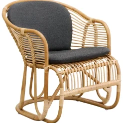 Sika-Design Swing lounge chair, natural rattan - dark grey