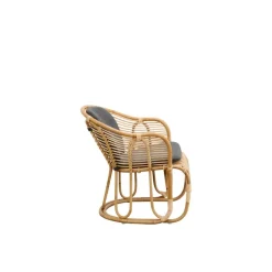 Sika-Design Swing lounge chair, natural rattan - dark grey