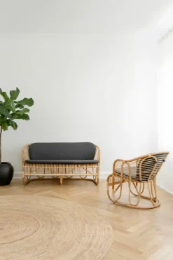 Sika-Design Swing lounge chair, natural rattan - dark grey