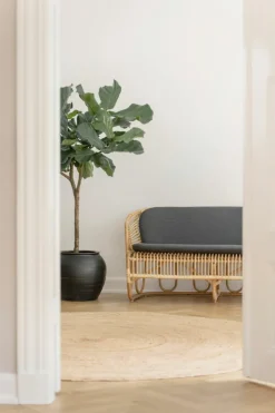 Sika-Design Swing 2-seater sofa, natural rattan - dark grey