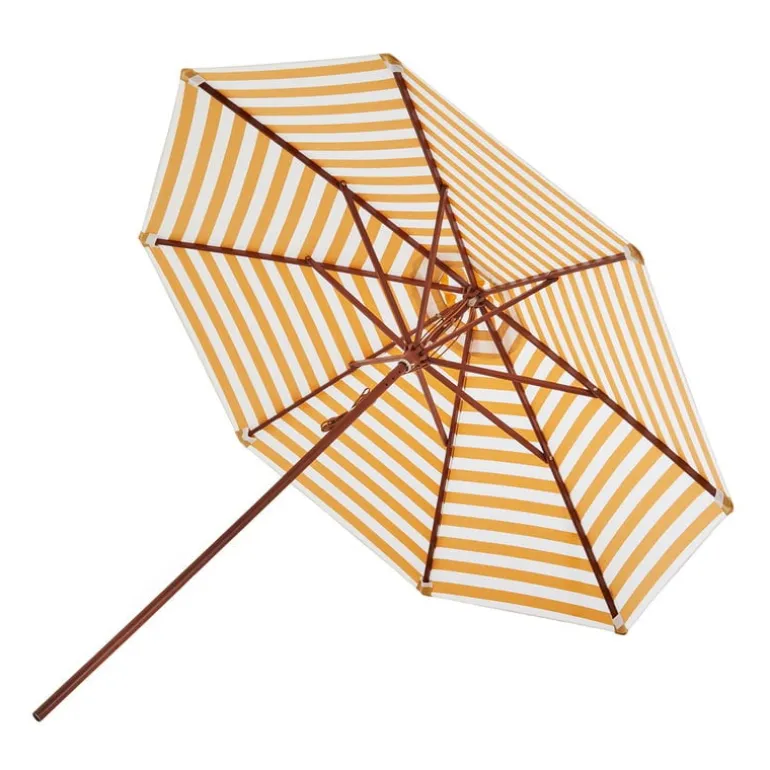 Skagerak Messina parasol ø 270 cm, striped, gold - white