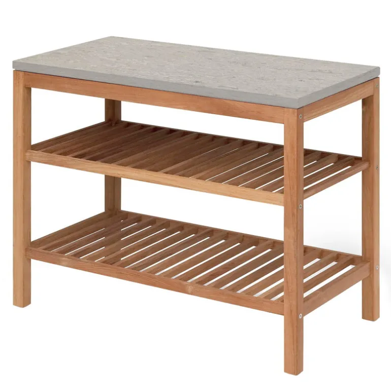 Skagerak Pantry Module 2 work station, teak - limestone