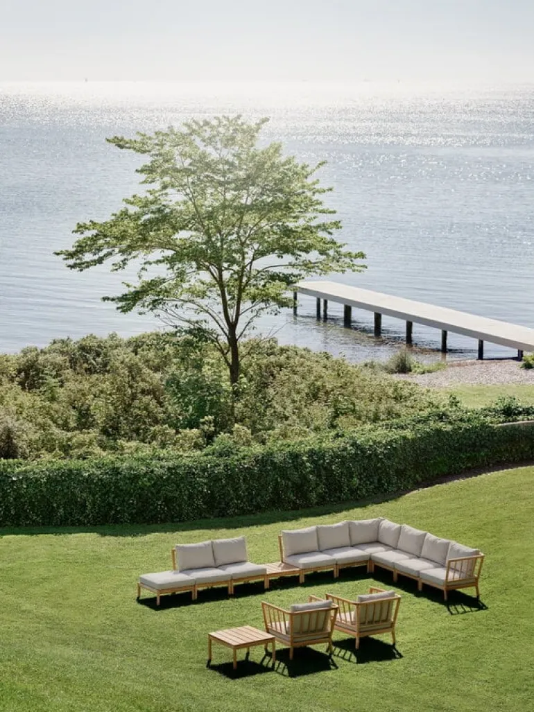 Skagerak Tradition corner module, teak - light sand