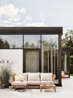 Skagerak Tradition pouf, teak - light sand