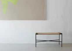 Skagerak Vent bench, black - paper cord