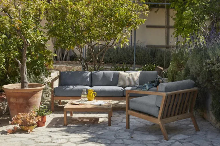 Skagerak Virkelyst 3-seater sofa, teak - ash grey