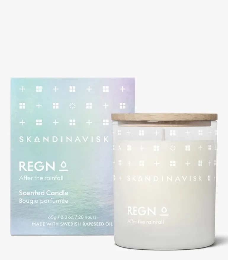 Skandinavisk Scented candle with lid, REGN, large