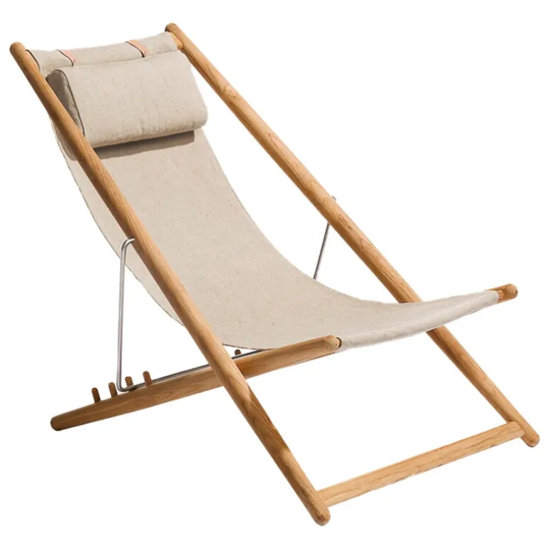 Skargaarden H55 easy chair, teak - canvas